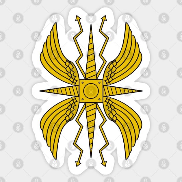 Imperial Roman Shield III. Scutum III (gold, yellow) Sticker by PabloDeChenez